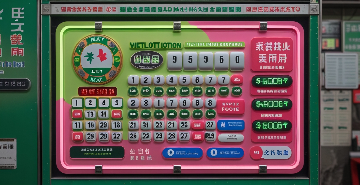 Vé số Vietlott Max 4D với jackpot lớn hiển thị trên màn hình lime green coral pink SIN88